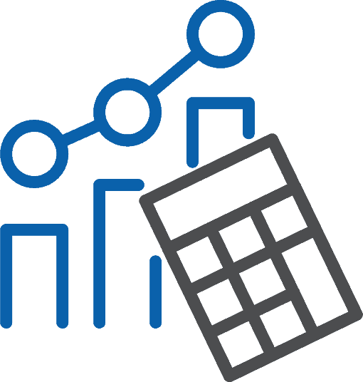 Data analysis and financial metrics visualization with calculator and graph elements for Banyan Technology.
