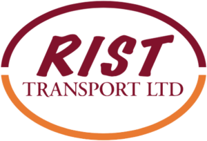 Rist Transport Ltd logo featuring company name and curved graphic element, focusing on logistics, freight, and transportation services.