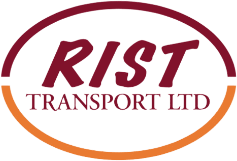 Rist Transport Ltd logo featuring company name and curved graphic element, focusing on logistics, freight, and transportation services.