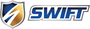 SWIFT security shield logo representing Banyan Technology's cybersecurity services and business solutions for supply chain and logistics industries.